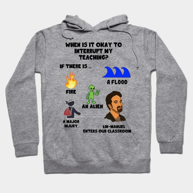 Lin Manuel Enters Our Classroom Hoodie by nah